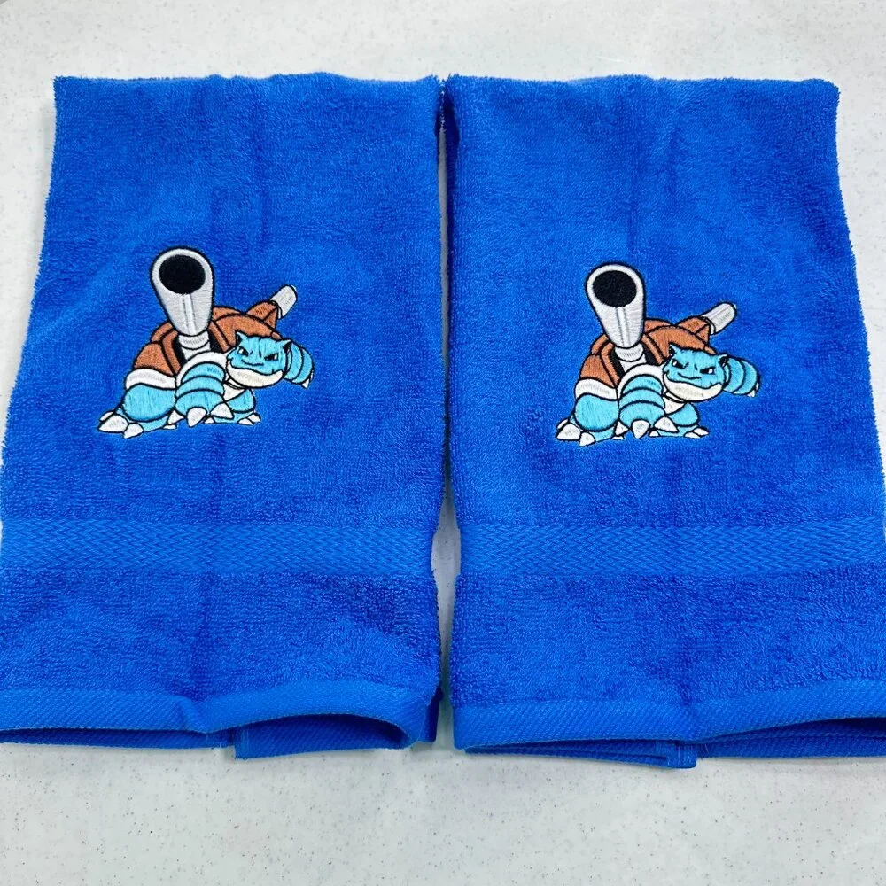 Pokemon Towels Embroidered Hand Towel Set Bathroom Decor Anime Gamer Gift